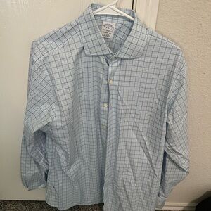 Brooks Brothers Blue Checkered Casual Button Down Shirt